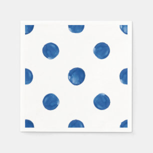 Het grote blauwe patroon van stippenShibori Servet