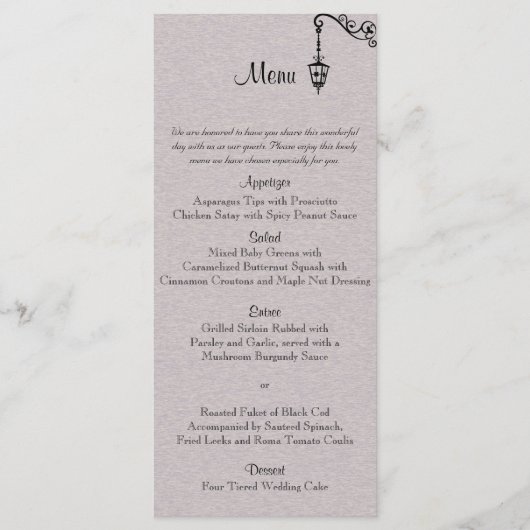 Het grote eenvoudige huwelijksmenu menu (Voorkant)