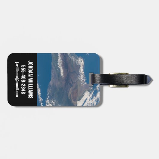 Het grote eiland Hawaï en zijn bergen Bagagelabel (Achterkant horizontaal)