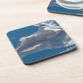 Het grote eiland Hawaï en zijn bergen Bier Onderzetter (Linkerzijde)