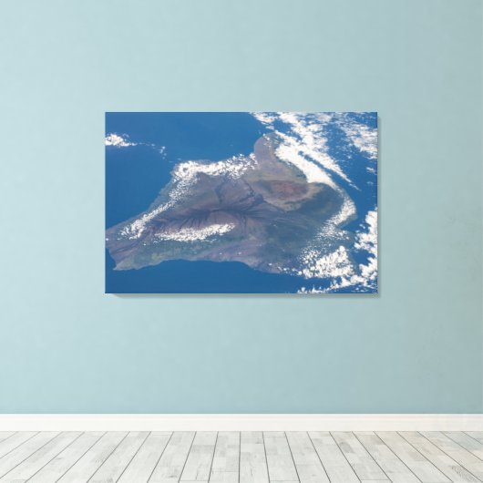Het grote eiland Hawaï en zijn bergen Canvas Afdruk (Insitu (Houten vloer))
