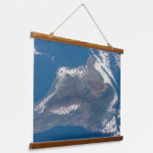 Het grote eiland Hawaï en zijn bergen Hangend Wandkleed (Gebogen)