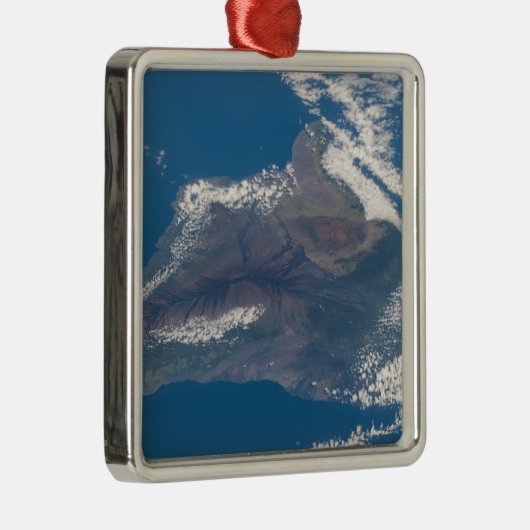 Het grote eiland Hawaï en zijn bergen Metalen Ornament (Rechts)