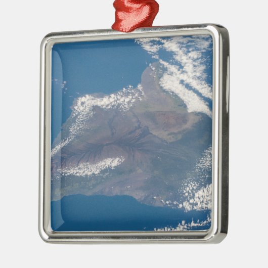 Het grote eiland Hawaï en zijn bergen Metalen Ornament (Links)