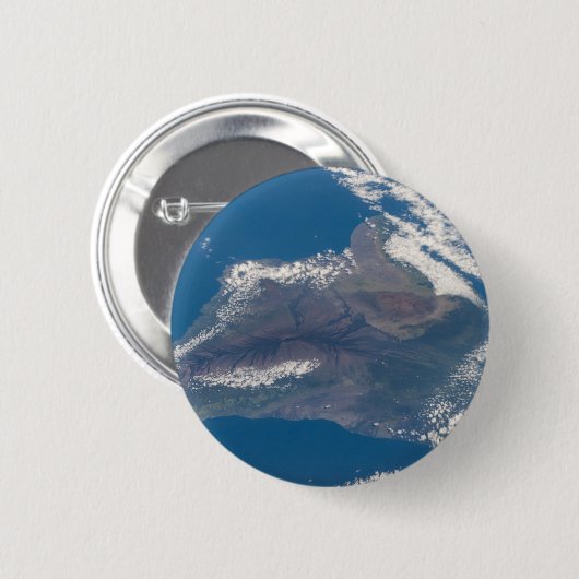 Het grote eiland Hawaï en zijn bergen Ronde Button 5,7 Cm (Voorkant /achterkant)