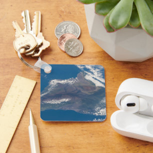 Het grote eiland Hawaï en zijn bergen Sleutelhanger