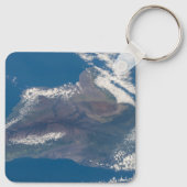 Het grote eiland Hawaï en zijn bergen Sleutelhanger (Achterkant)