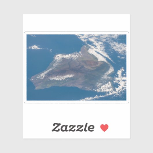Het grote eiland Hawaï en zijn bergen Sticker (Vel)