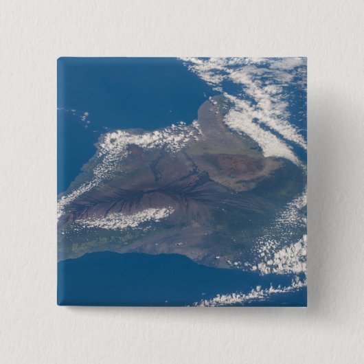 Het grote eiland Hawaï en zijn bergen Vierkante Button 5,1 Cm (Voorkant)