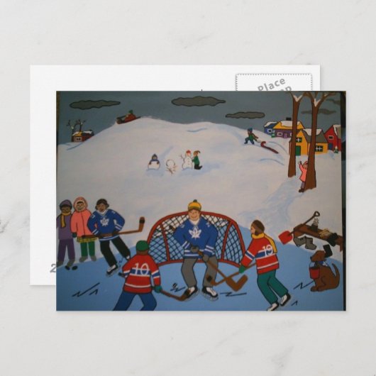 HET GROTE GAME HOCKEY-BRIEFKAART BRIEFKAART (Voorkant / Achterkant)