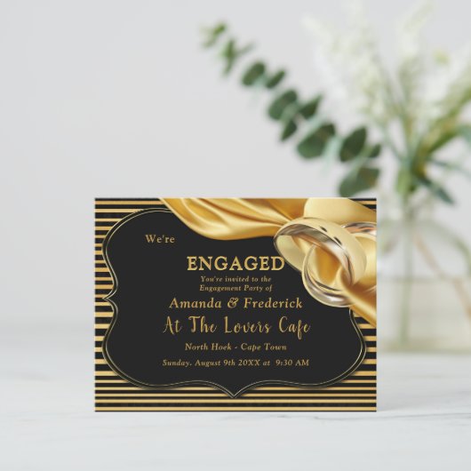 Het Grote Gatsby Verloving Uitnodiging Briefkaart (Staand voorkant)