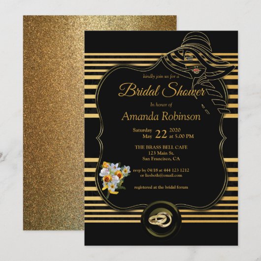 Het Grote Gatsby Vrijgezellenfeest Kaart (Voorkant / Achterkant)