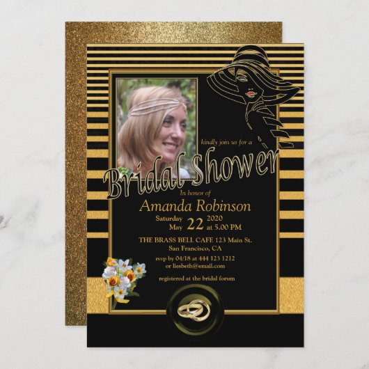 Het Grote Gatsby Vrijgezellenfeest Kaart (Voorkant / Achterkant)