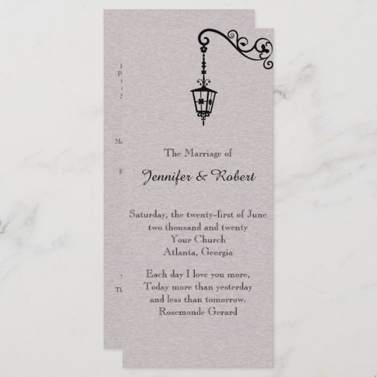 Het grote gemakkelijke huwelijksprogramma programmakaart (Voorkant / Achterkant)