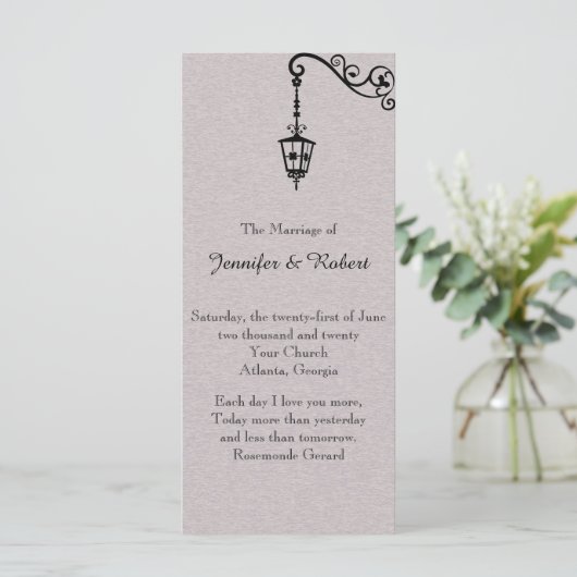 Het grote gemakkelijke huwelijksprogramma programmakaart (Staand voorkant)