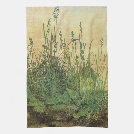 Het grote (Grote) stuk Turf van Albrecht Durer Theedoek (Verticaal)