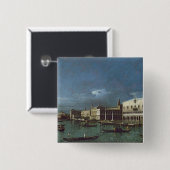 Het Grote Kanaal met de kerk van Santa Maria Vierkante Button 5,1 Cm (Voorkant /achterkant)