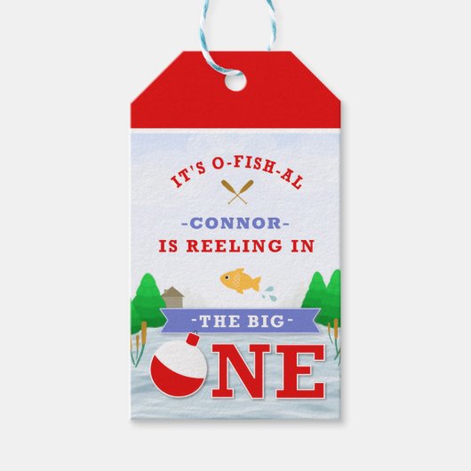 Het grote kleurrijke thema Vist 1 september Cadeaulabel (Voorkant)