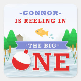 Het grote kleurrijke thema Vist 1 september Vierkante Sticker