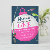 Het grote meisje dat de eerste verjaardag Vist Kaart (Staand voorkant)