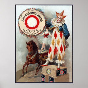 Het grote merk Arm & Hammer, soda, c. 1900 Poster