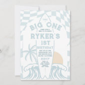 Het grote moderne Surf 1e verjaardagsfeestje Kaart (Voorkant)