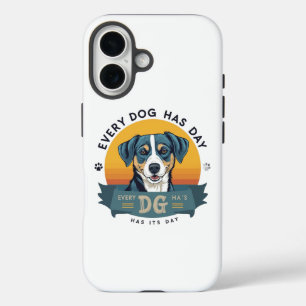 Het grote moment van de hond iPhone 16 hoesje