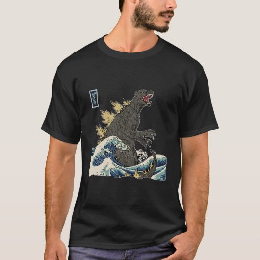 Het grote monster van Kanagawa Teamgodzilla Wave T-shirt (Voorkant)