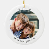 Het grote oma-fotogeluk is een korte minimalist keramisch ornament (Achterkant)