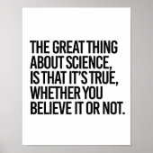 HET GROTE OVER WETENSCHAP IS DAT HET WAAR IS WH POSTER (Voorkant)