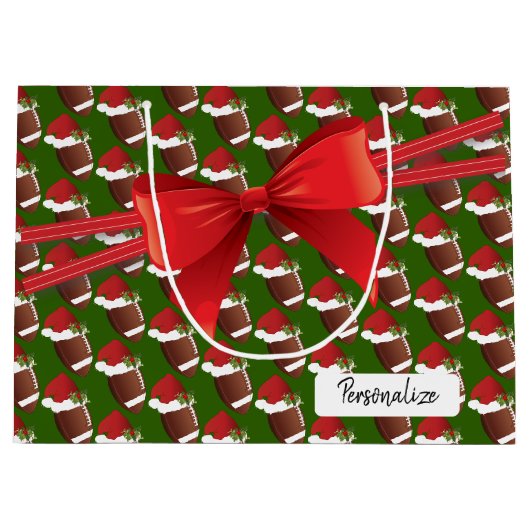 Het Grote Patroon van het Football van Kerstmis - Groot Cadeauzakje (Voorkant)