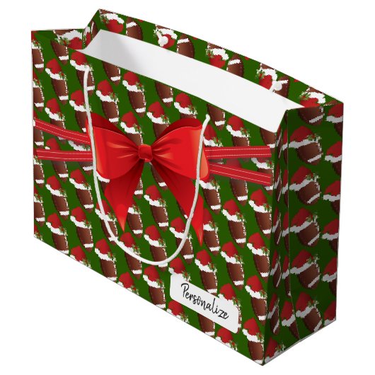 Het Grote Patroon van het Football van Kerstmis - Groot Cadeauzakje (Achterkant Gekanteld)