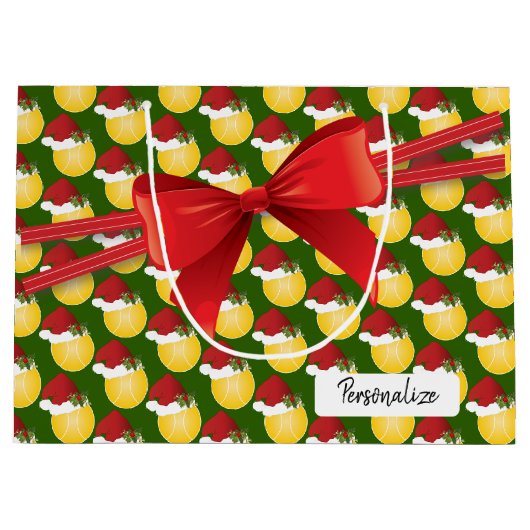 Het Grote Patroon van het Tennis van Kerstmis - Groot Cadeauzakje (Voorkant)