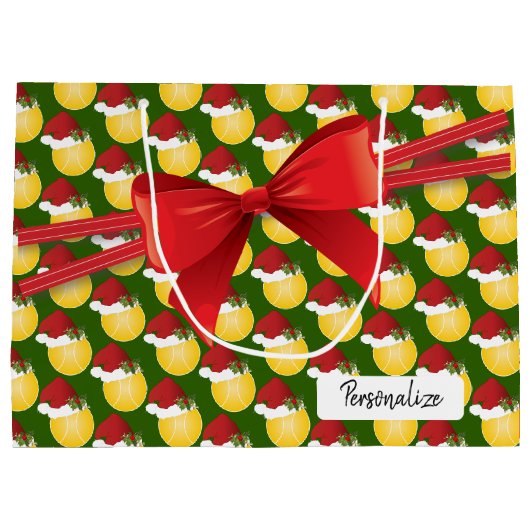 Het Grote Patroon van het Tennis van Kerstmis - Groot Cadeauzakje (Achterkant)