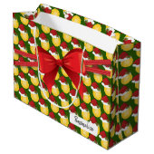 Het Grote Patroon van het Tennis van Kerstmis - Groot Cadeauzakje (Achterkant Gekanteld)