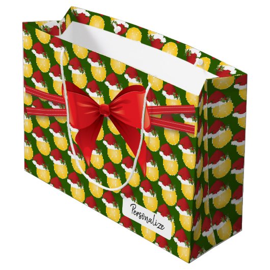 Het Grote Patroon van het Tennis van Kerstmis - Groot Cadeauzakje (Achterkant Gekanteld)