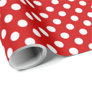 Het grote Polka Gestippelde Rood van de Ballon van Cadeaupapier