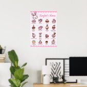 Het grote Poster van Kawaii Bakery van het Menu me (Thuiskantoor)