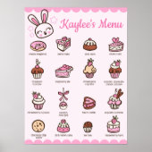 Het grote Poster van Kawaii Bakery van het Menu me (Voorkant)
