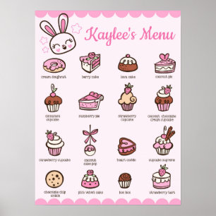Het grote Poster van Kawaii Bakery van het Menu me