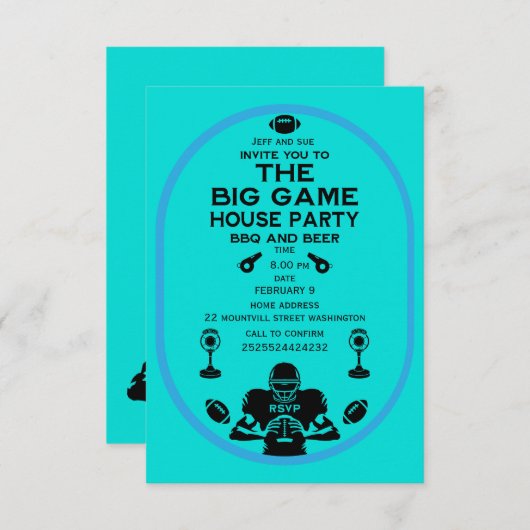 Het grote spel BBQ House Party Informatiekaartje (Voorkant / Achterkant)