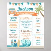 Het grote Surf op Surf van de 'Birthday Milestone' Poster (Voorkant)