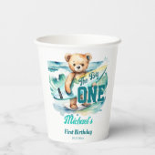Het grote surfen verjaardagsfeestje servies papieren bekers (Achterkant)