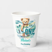 Het grote surfen verjaardagsfeestje servies papieren bekers (Voorkant)