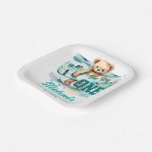 Het grote surfen verjaardagsfeestje servies papieren bordje (Gebogen)