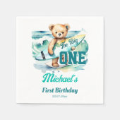 Het grote surfen verjaardagsfeestje servies servet (Voorkant)