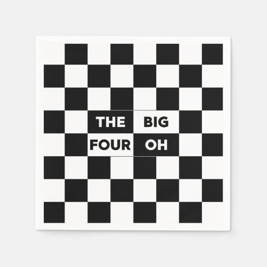 Het grote vier zwarte en witte gevarieerde patroon servet (Voorkant)