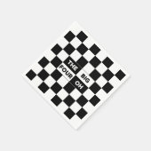 Het grote vier zwarte en witte gevarieerde patroon servet (Hoek)