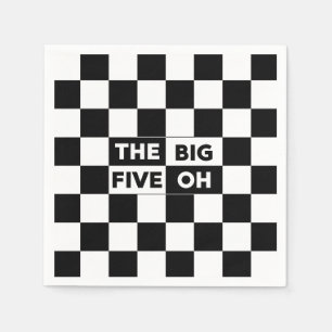 Het grote vijf-zwart-wit gecheckte patroon servet