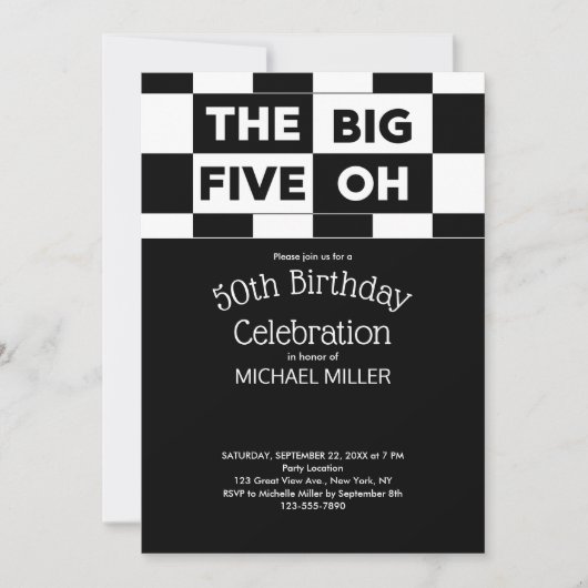 Het grote vijf zwarte en witte gevarieerde patroon kaart (Voorkant)